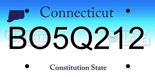 BO5Q212 Connecticut License Plate