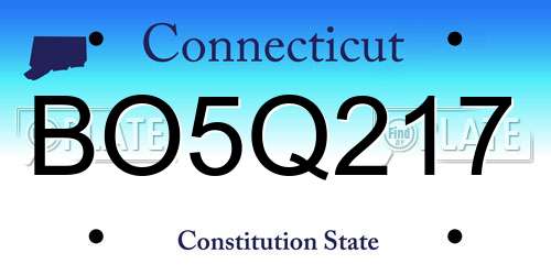BO5Q217 Connecticut License Plate