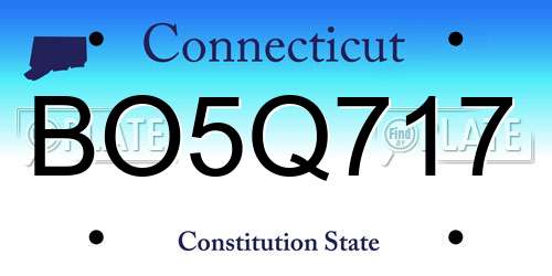 BO5Q717 Connecticut License Plate