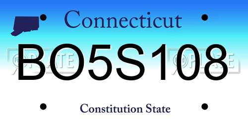 BO5S108 Connecticut License Plate
