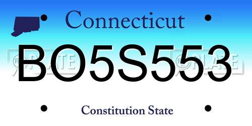 BO5S553 Connecticut License Plate