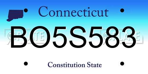 BO5S583 Connecticut License Plate