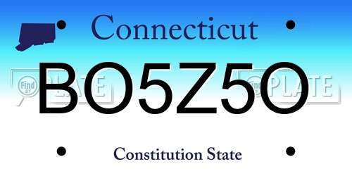 BO5Z5O Connecticut License Plate