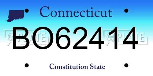 BO62414 Connecticut License Plate