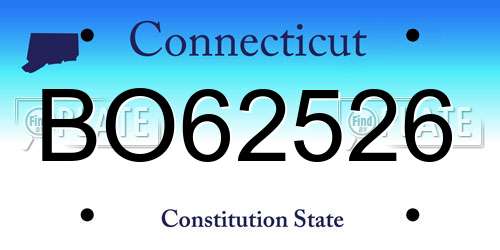 BO62526 Connecticut License Plate