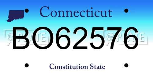 BO62576 Connecticut License Plate