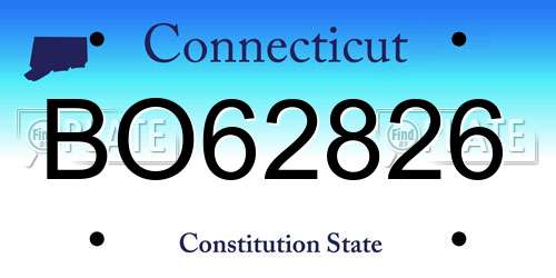 BO62826 Connecticut License Plate