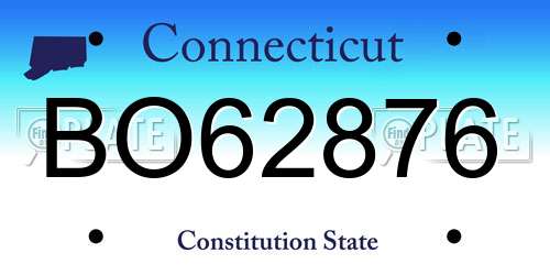 BO62876 Connecticut License Plate