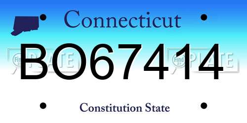 BO67414 Connecticut License Plate