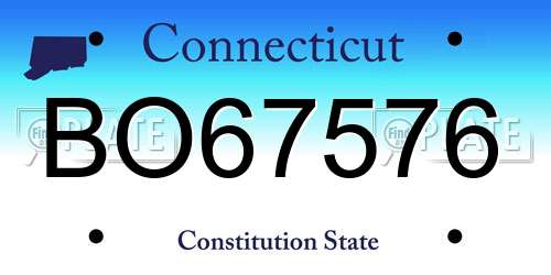 BO67576 Connecticut License Plate
