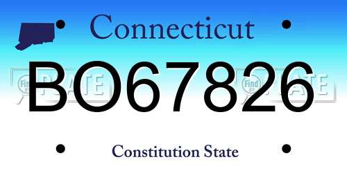BO67826 Connecticut License Plate