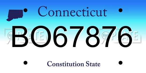 BO67876 Connecticut License Plate