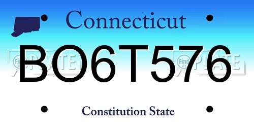 BO6T576 Connecticut License Plate