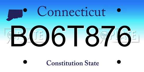 BO6T876 Connecticut License Plate