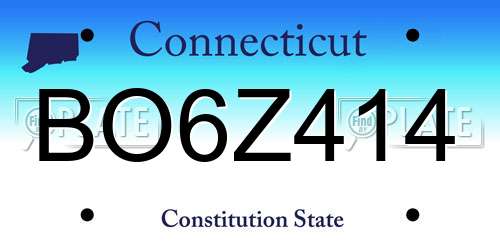 BO6Z414 Connecticut License Plate