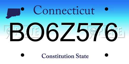 BO6Z576 Connecticut License Plate