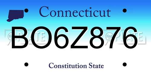 BO6Z876 Connecticut License Plate