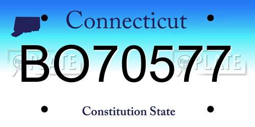 BO70577 Connecticut License Plate