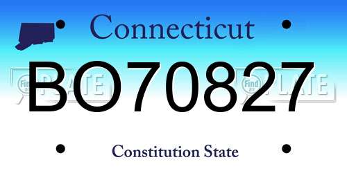 BO70827 Connecticut License Plate