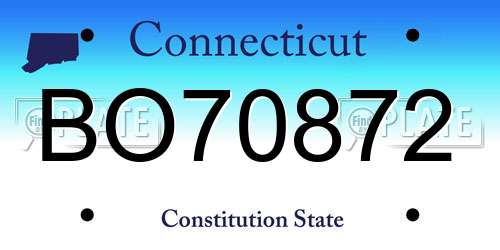 BO70872 Connecticut License Plate