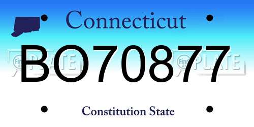 BO70877 Connecticut License Plate