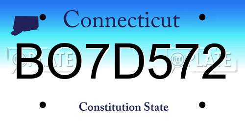 BO7D572 Connecticut License Plate