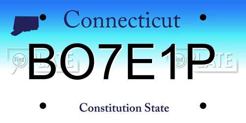 BO7E1P Connecticut License Plate