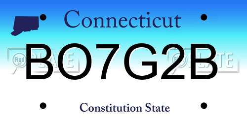 BO7G2B Connecticut License Plate