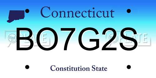 BO7G2S Connecticut License Plate