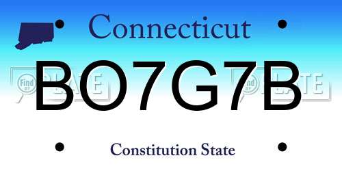 BO7G7B Connecticut License Plate