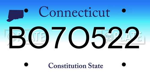BO7O522 Connecticut License Plate