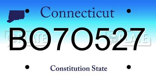 BO7O527 Connecticut License Plate
