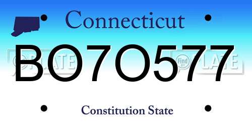 BO7O577 Connecticut License Plate