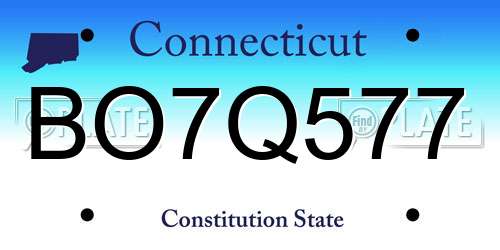 BO7Q577 Connecticut License Plate