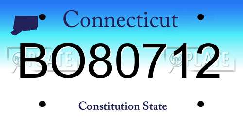 BO80712 Connecticut License Plate