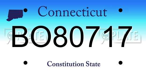 BO80717 Connecticut License Plate