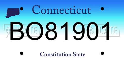 BO81901 Connecticut License Plate