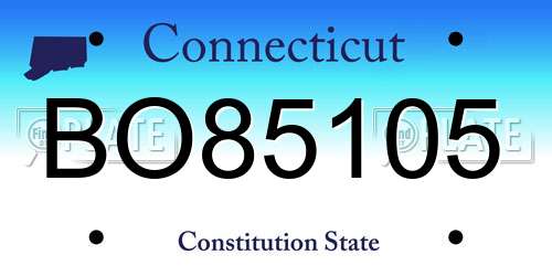 BO85105 Connecticut License Plate