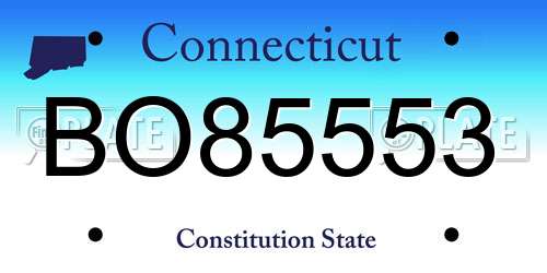 BO85553 Connecticut License Plate
