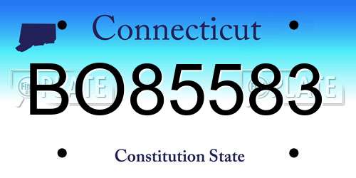 BO85583 Connecticut License Plate