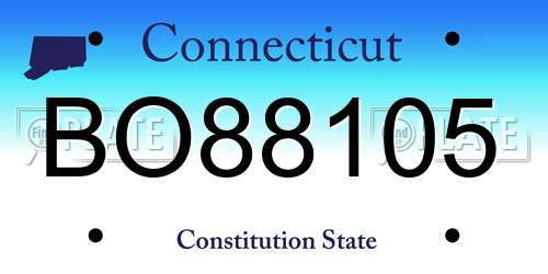 BO88105 Connecticut License Plate