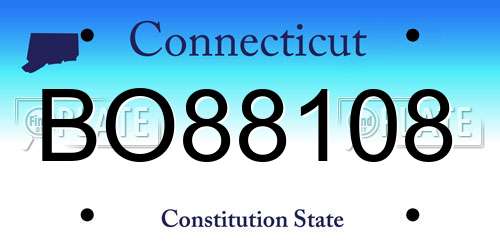 BO88108 Connecticut License Plate