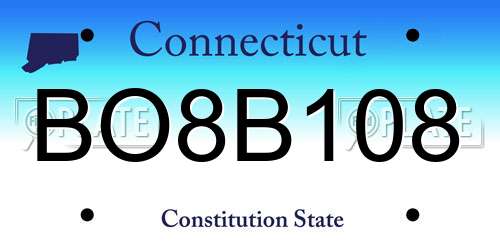 BO8B108 Connecticut License Plate
