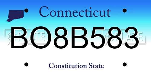 BO8B583 Connecticut License Plate
