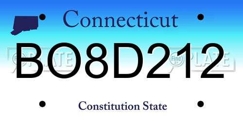 BO8D212 Connecticut License Plate