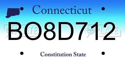 BO8D712 Connecticut License Plate
