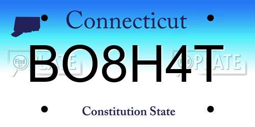 BO8H4T Connecticut License Plate