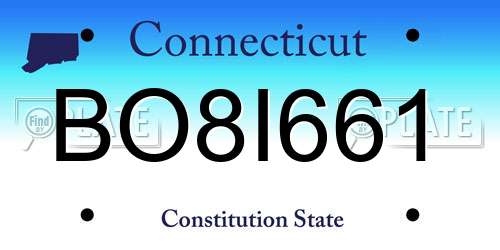 BO8I661 Connecticut License Plate