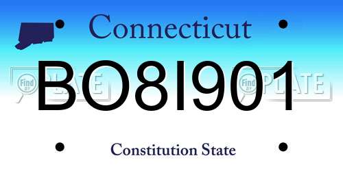 BO8I901 Connecticut License Plate