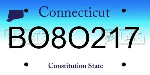 BO8O217 Connecticut License Plate